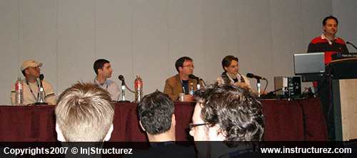 من اليمين إلى اليسار: أنطوان دودينز، جوليان من إيدوس، مارتن من A2M، فيكاروس من أكتيفجن، وأخيراً، سيرجي من EA!