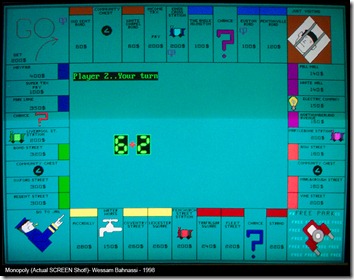 صورة للشاشة وهي تعرض رقعة لعب مونوبولي